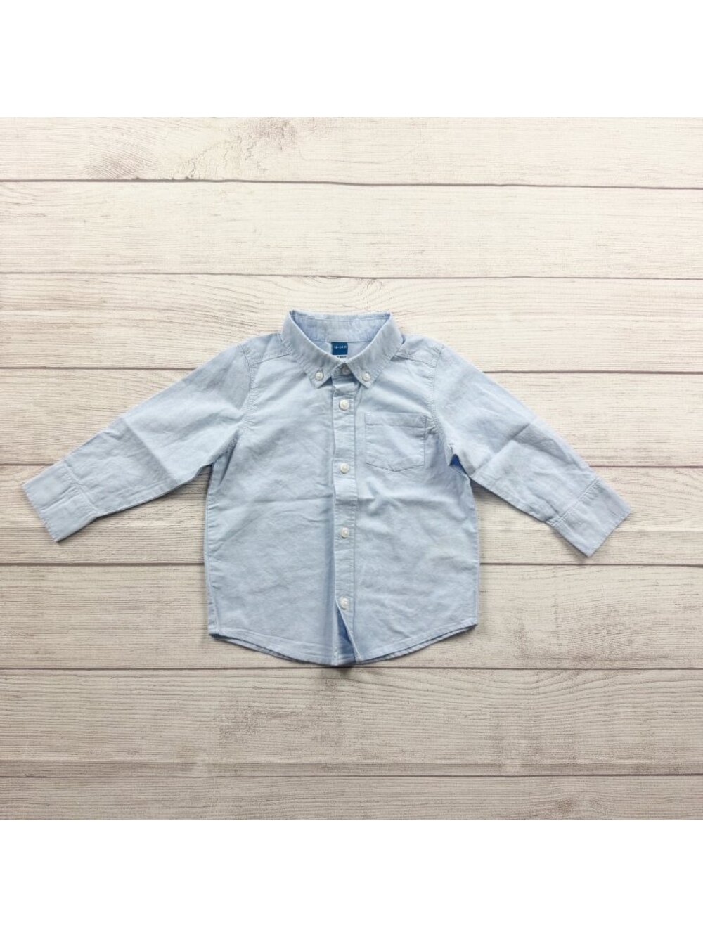 Old Navy Baby Boys Light Blue Long Sleeve Button-Down Shirt Size 18-24 Months